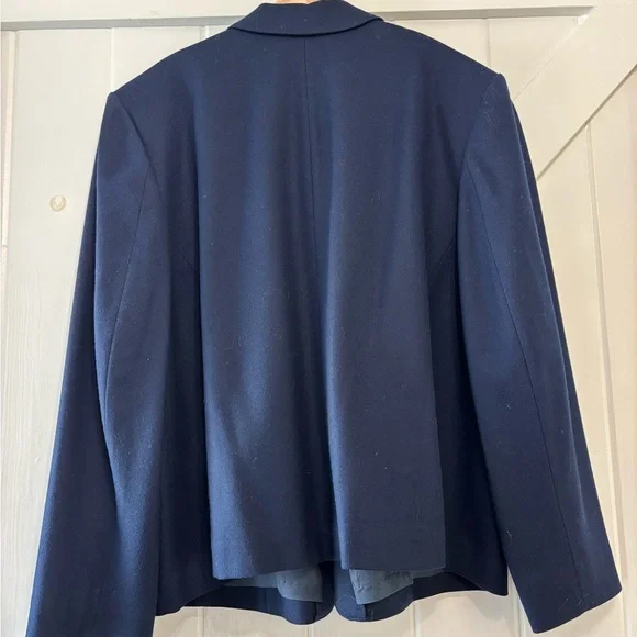 Pendleton Plus Navy 100% Virgin Wool Blazer Jacket USA Classic Career 90s 22W - Picture 4 of 10